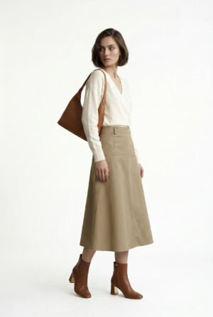 Cardigan Wrap de Punto Fino en Off-White