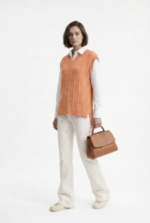 chaleco de punto trenzado