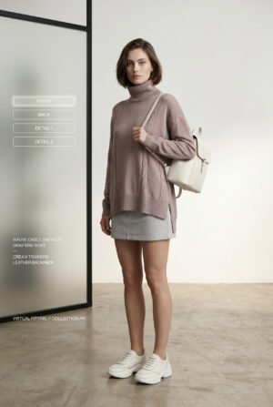 Suéter Polera Oversize "Mauve" | Detalle de Punto Trenzado